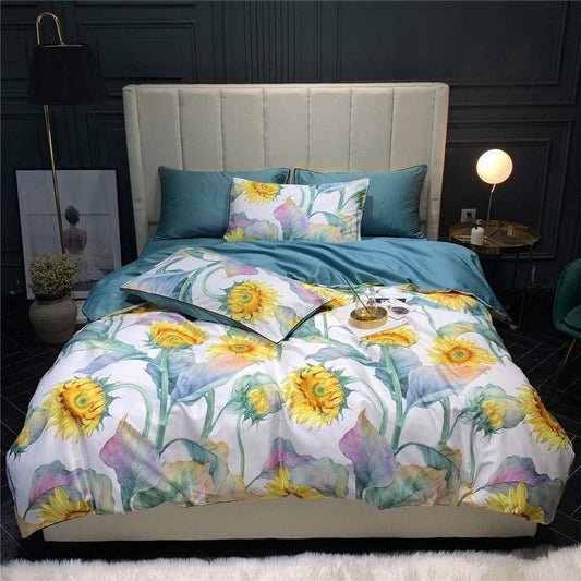 Personalized 3-piece Duvet Cover Bedding Set  Watercolor Sunflower CLG1601155B Bedding Sets