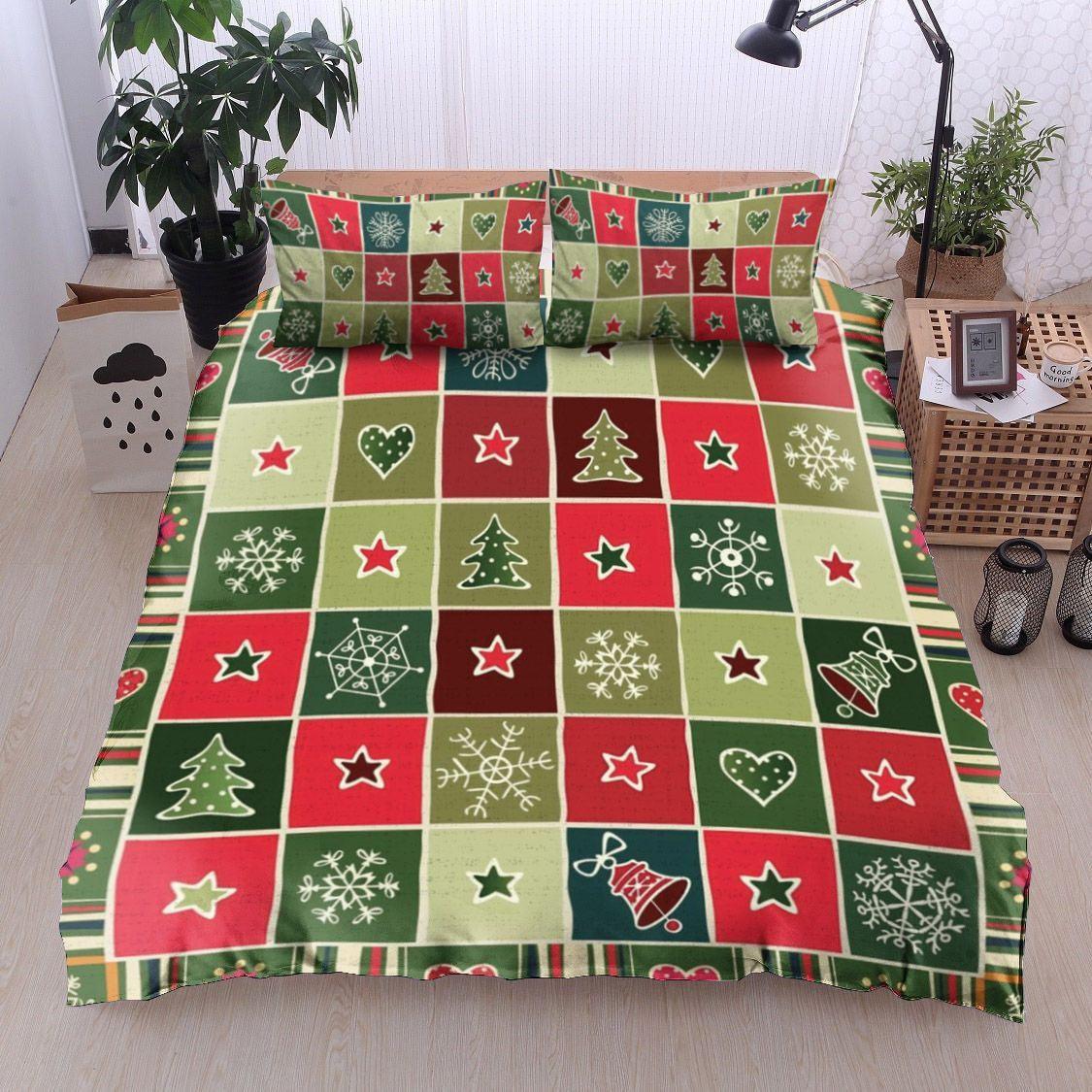 Personalized 3-piece Duvet Cover Bedding Set Christmas Heart Bell Star BL15100065B Bedding Sets