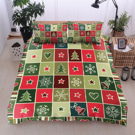 Personalized 3-piece Duvet Cover Bedding Set Christmas Heart Bell Star BL15100065B Bedding Sets