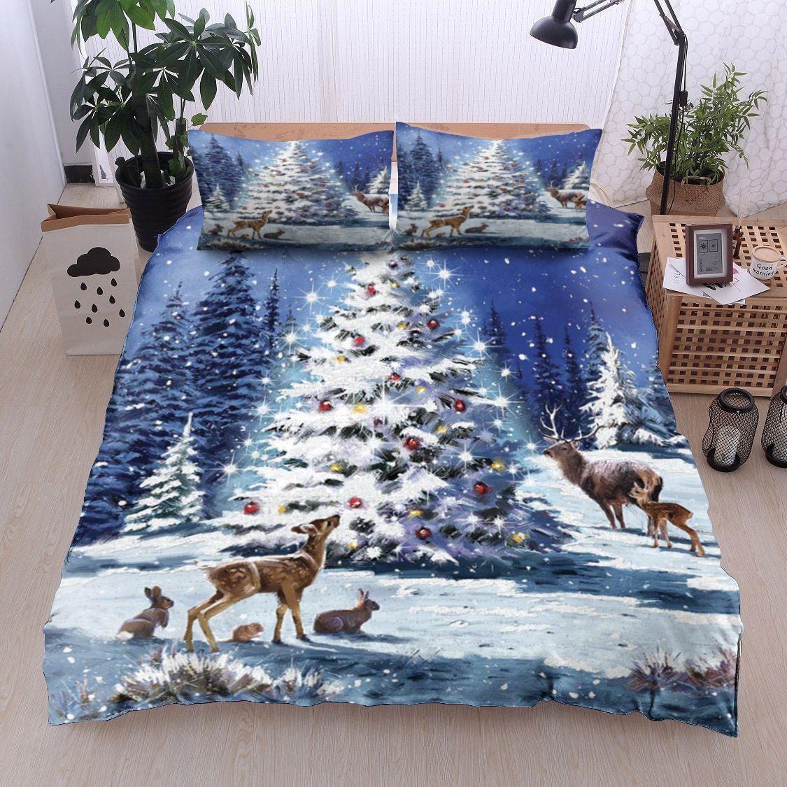 Personalized 3-piece Duvet Cover Bedding Set Christmas Tree Animals ML1511030B Bedding Sets
