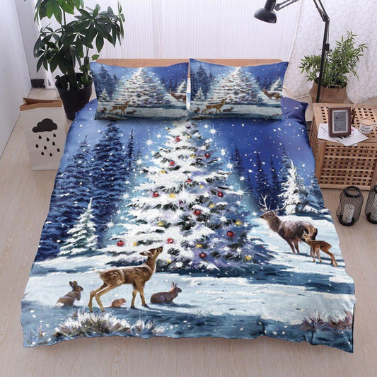 Personalized 3-piece Duvet Cover Bedding Set Christmas Tree Animals ML1511030B Bedding Sets