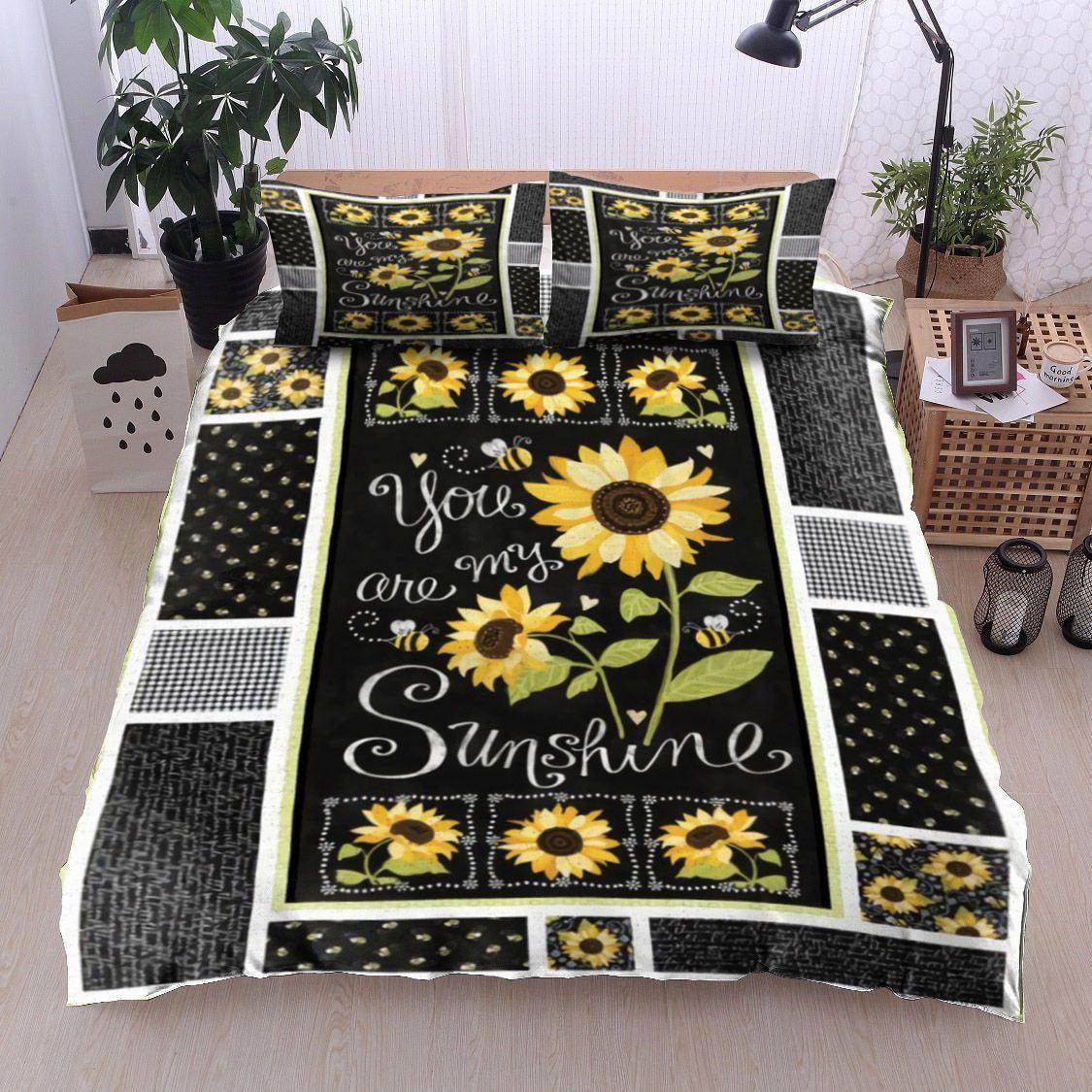 Personalized 3-piece Duvet Cover Bedding Set Sunflower You Are My Sunshine BT12100081B Bedding Sets