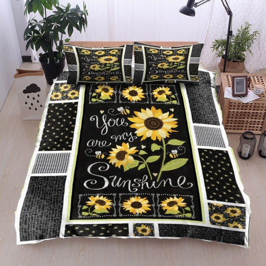 Personalized 3-piece Duvet Cover Bedding Set Sunflower You Are My Sunshine BT12100081B Bedding Sets