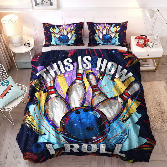 Bowling Pin King Size Bedding Set, Bowling Bedding Set, Bowling Ball Soft Duvet Cover Set, Bowling Bedding Set, Gifts for Bowling