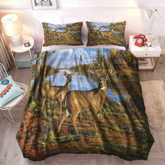 Fox Hunting Bedding Set, Duck Hunting Cozy Bedding Set, Deer Hunting Soft Duvet Cover Set, Deer Hunting Bedding Set, Gifts for Deer