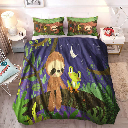 Funny Sleepy Bedding Set, Sloth Soft Duvet Cover Set, Sleepy Gift Cozy Bedding Set, Sloth Bedding Set Sleepy, Gifts for Sloth