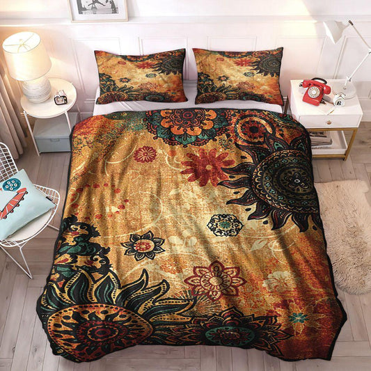 Bohemian Queen Size Bedding Set, Mandala Soft Duvet Cover Set, Boho Cozy Bedding Set, Bohemian Bedding Set, Gifts for Bohemian