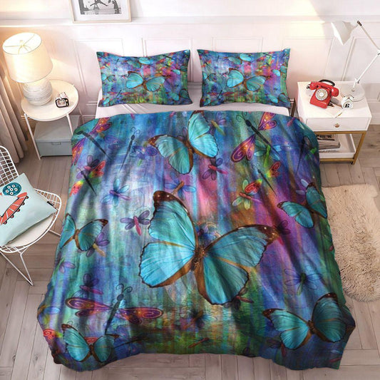 Butterfly Soft Duvet Cover Set, Monarch Cozy Bedding Set, Butterfly Bedding Set, Gifts for Butterfly