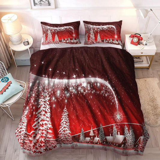 Christmas King Size Bedding Set, Snowman Queen Size Bedding Set, Christmas Soft Duvet Cover Set, Christmas Night Bedding Sets, Gifts for Christmas