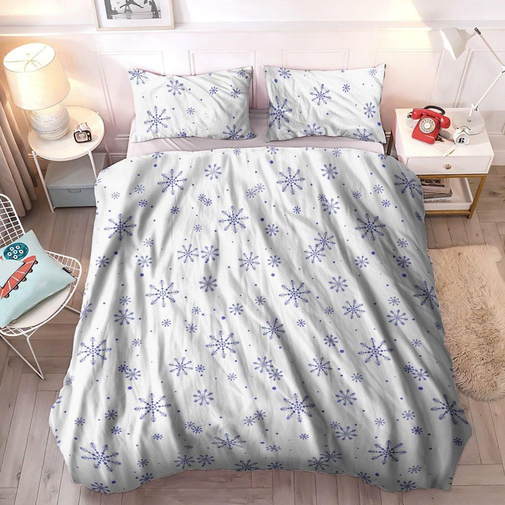 Personalized 3-piece Duvet Cover Bedding Set Christmas Gift Cozy Bedding Set, Winter Bedding Set, Snowflake Gift King Size Bedding Set, Snowflake Bedding Sets, Gifts for Snowflake