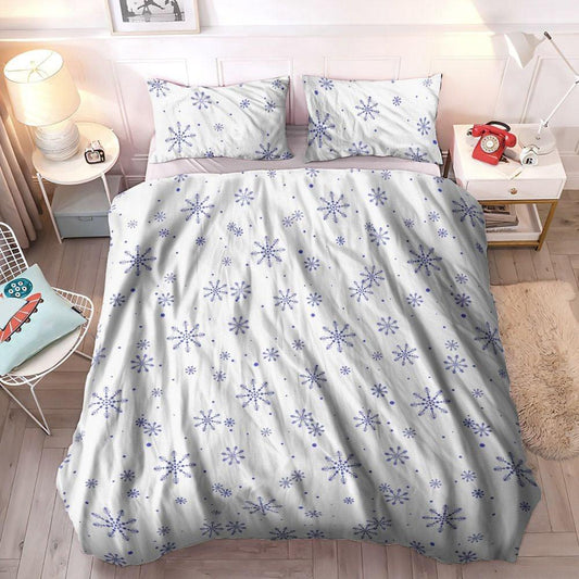 Personalized 3-piece Duvet Cover Bedding Set Christmas Gift Cozy Bedding Set, Winter Bedding Set, Snowflake Gift King Size Bedding Set, Snowflake Bedding Sets, Gifts for Snowflake