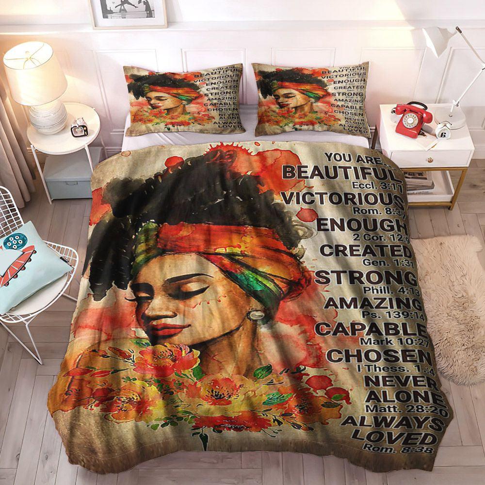 African American Soft Duvet Cover Set, Black Girl Magic King Size Bedding Set, Black Girl Bedding Set, Gifts for Black Girl