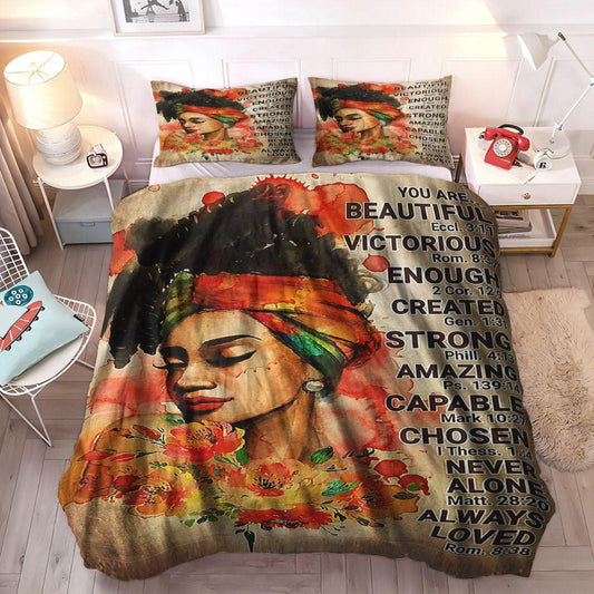 African American Soft Duvet Cover Set, Black Girl Magic King Size Bedding Set, Black Girl Bedding Set, Gifts for Black Girl
