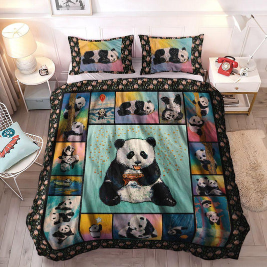 Giant Panda Soft Duvet Cover Set, Panda King Size Bedding Set, Bamboo Panda Queen Size Bedding Set, Panda Bedding Set, Gifts for Panda