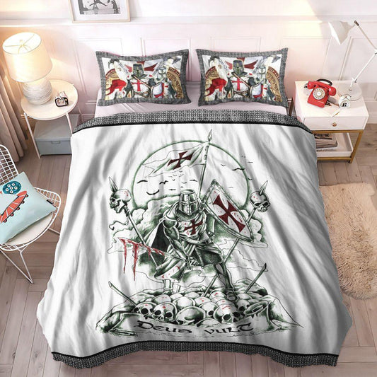 Crusader Soft Duvet Cover Set, Hollow Knight King Size Bedding Set, Knights Templar Bedding Sets, Gifts for Knights Templar