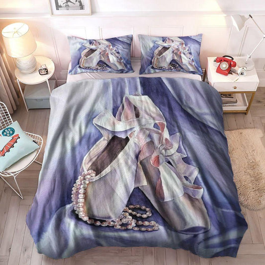 Ballet Slippers Queen Size Bedding Set, Ballet Dance Soft Duvet Cover Set, Ballet King Size Bedding Set, Ballet Bedding Set, Gifts for Ballet