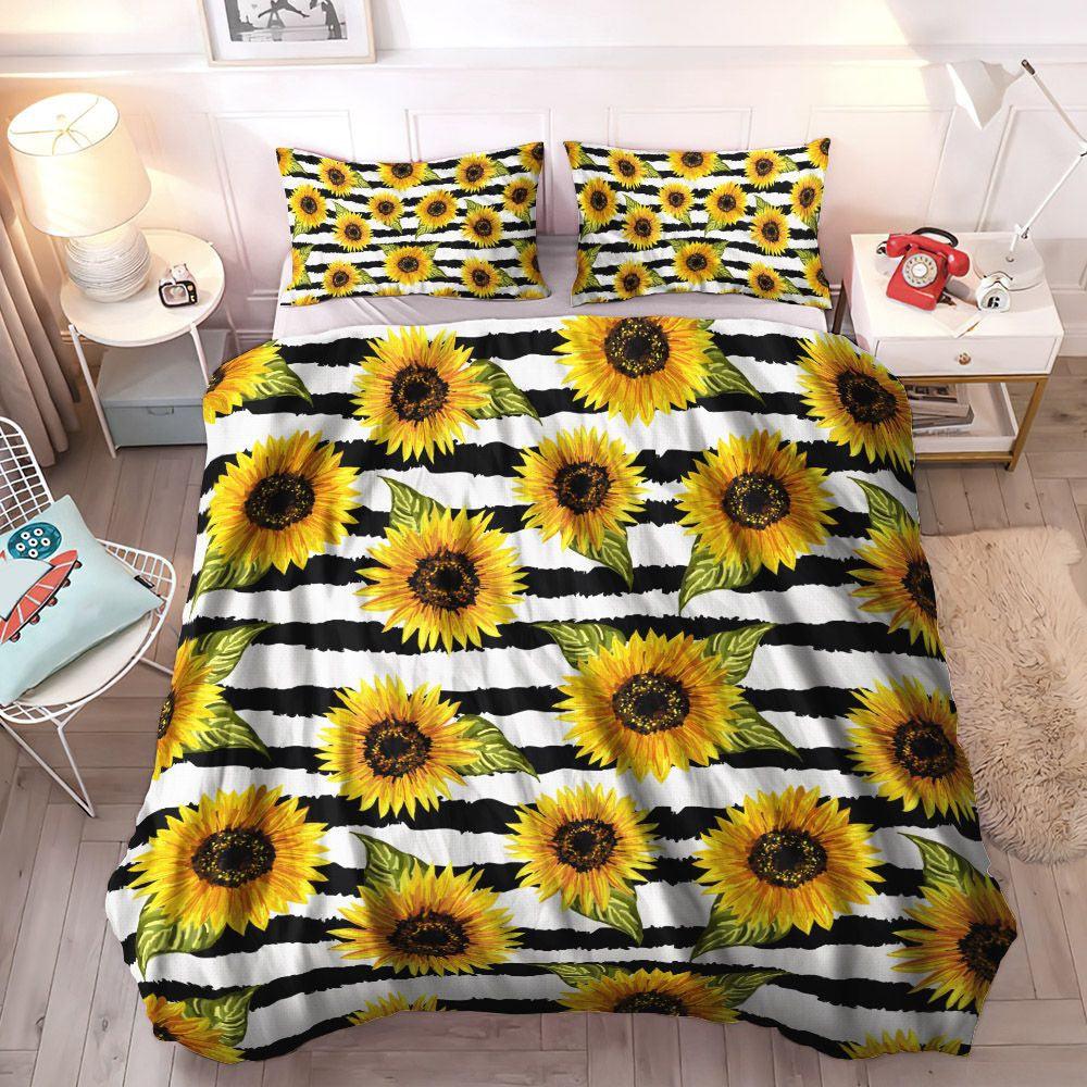 Sunflower Bed Sheets Spread Comforter Duvet Cover Bed Sheets Spread Comforter Duvet Cover Bedding Sets, Gifts for Sunflower
