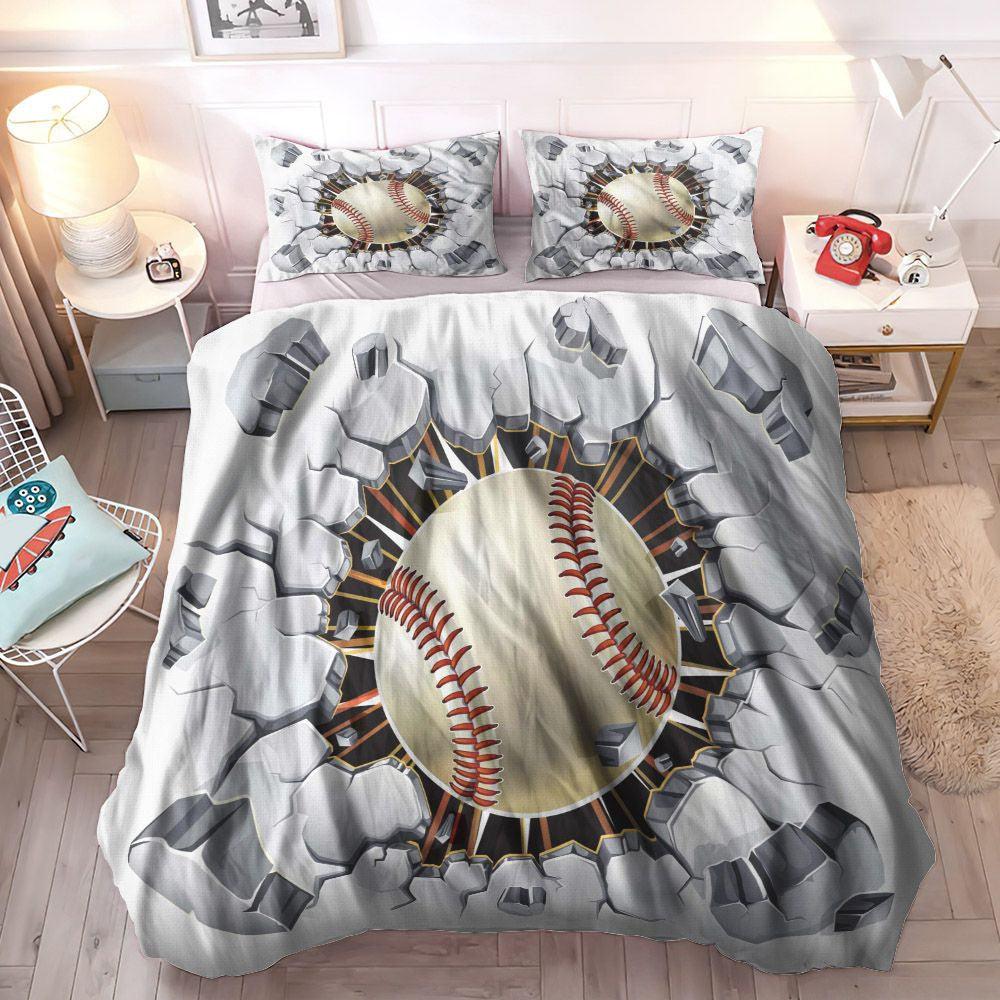 Baseball America Soft Duvet Cover Set, Baseball Queen Size Bedding Set, Baseball Wall Bedding Sets, Gifts for Baseball