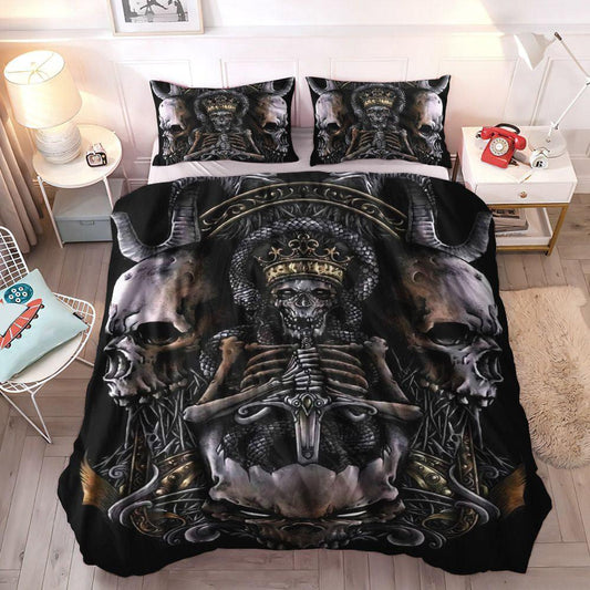Bone Soft Duvet Cover Set, Skull King Size Bedding Set, Lord Bedding Set, King Skull Bedding Set, Gifts for King