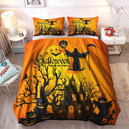 Personalized 3-piece Duvet Cover Bedding Set Halloween King Size Bedding Set, Forest Hills Bedding Set, Halloween Horror Forest Bedding Set, Gifts for Forest