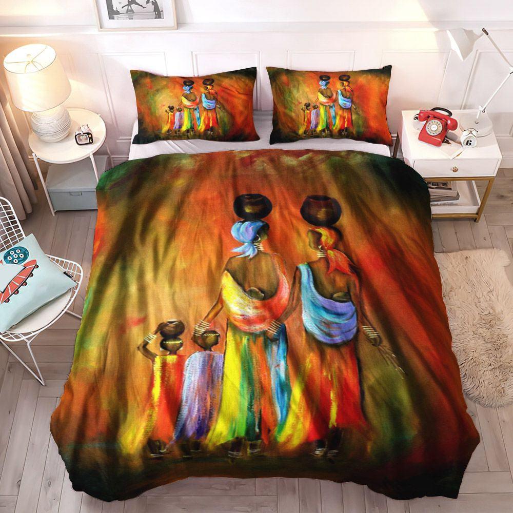 America Lovers Soft Duvet Cover Set, America Gifts King Size Bedding Set, African American Woman Bedding Set, Gifts for American