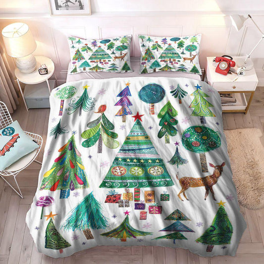 Christmas Soft Duvet Cover Set, Merry Christmas Queen Size Bedding Set, Christmas Bedding Sets, Gifts for Christmas