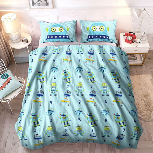 Automatic Bedding Set, Robot Soft Duvet Cover Set, Machine Queen Size Bedding Set, Robot Bedding Set, Gifts for Robot