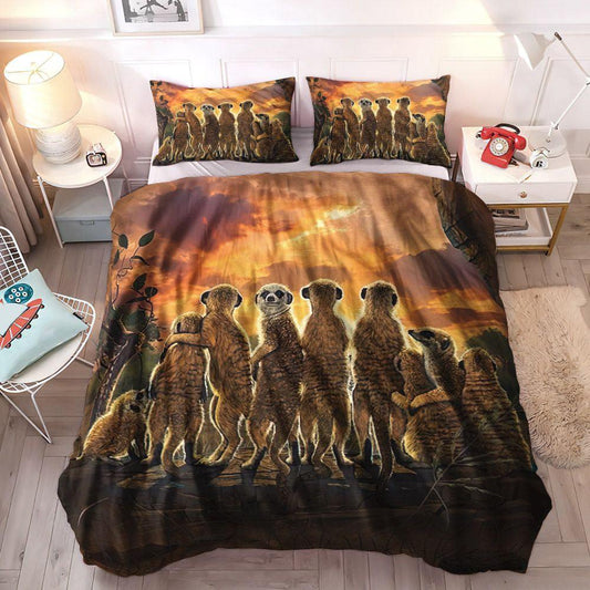 Bedding Set, King Size Bedding Set, Queen Size Bedding Set, Soft Duvet Cover Set, Cozy Bedding Set, Meerkats Bedding Set