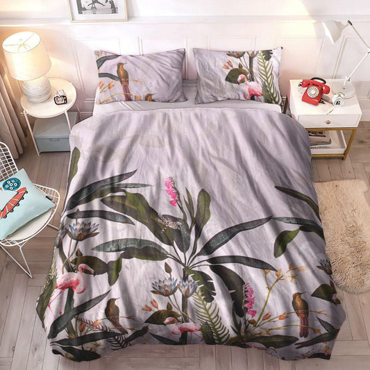 Bird Lover Soft Duvet Cover Set, Summer Bedding Set, Flamingo Lover Cozy Bedding Set, Flamingo Bedding Sets, Gifts for Flamingo