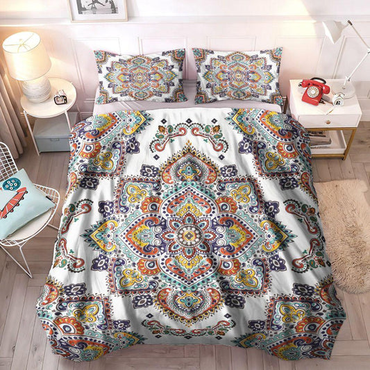 Boho Bedding Set, Bohemian Cozy Bedding Set, Tribal Soft Duvet Cover Set, Bohemian Bedding Sets, Gifts for Bohemian