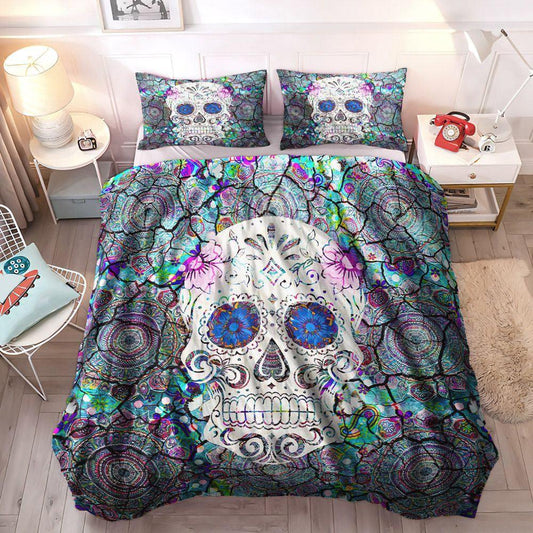Personalized 3-piece Duvet Cover Bedding Set  Tartarus Queen Size Bedding Set, Dia De Los Muertos King Size Bedding Set, Halloween Cozy Bedding Set, Day Of The Dead Bedding Set, Gifts for Dead