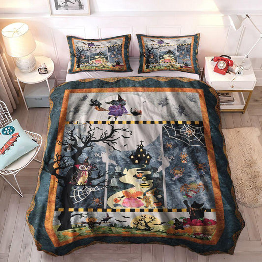 Personalized 3-piece Duvet Cover Bedding Set  Spooky Queen Size Bedding Set, Halloween Pumpkin King Size Bedding Set, Halloween Bedding Sets, Gifts for Halloween