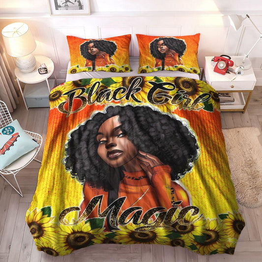 African American Soft Duvet Cover Set, Black Girl Magic King Size Bedding Set, Black Girl Magic Bedding Set, Gifts for Black Girl