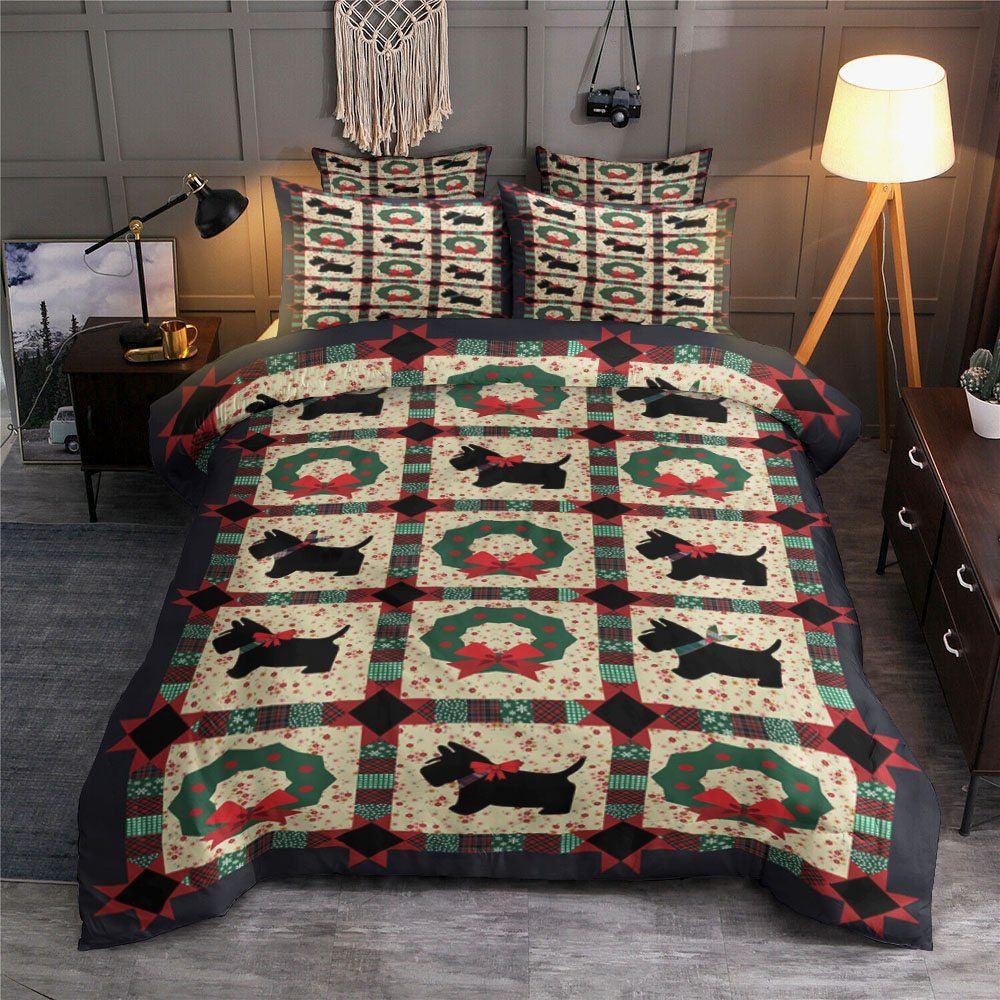 Personalized 3-piece Duvet Cover Bedding Set  Christmas Dog Bedding Set CCC25105033