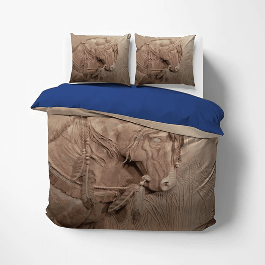 Galloping Horse Queen Size Bedding Set, Horse Running Bedding set, Abstract Horse Soft Duvet Cover Set, Horse Bedding Set, Gifts for Horse
