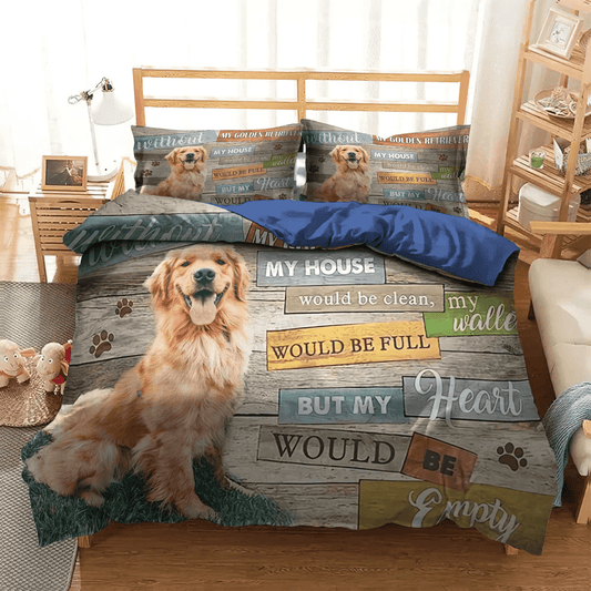 Golden Retriever Soft Duvet Cover Set, Golden Retrieve Mom Bedding set, Without My Golden Retriever Bedding Set, Gifts for Golden Retriever