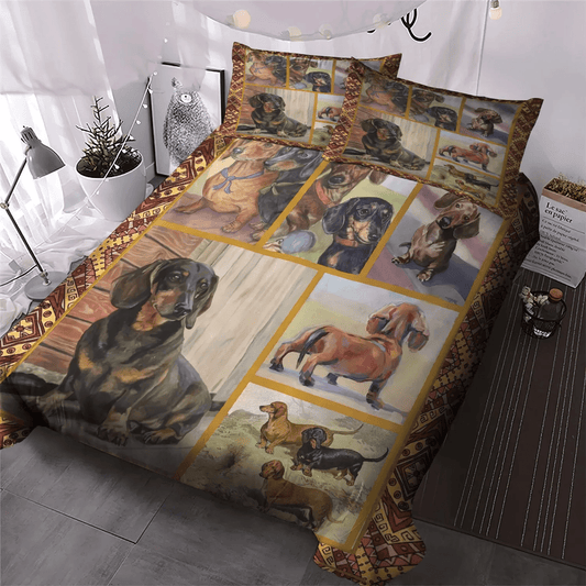 Dachshund Soft Duvet Cover Set, Dachshund Lover Bedding set, Dachshund Dog Bedding Set, Gifts for Dog