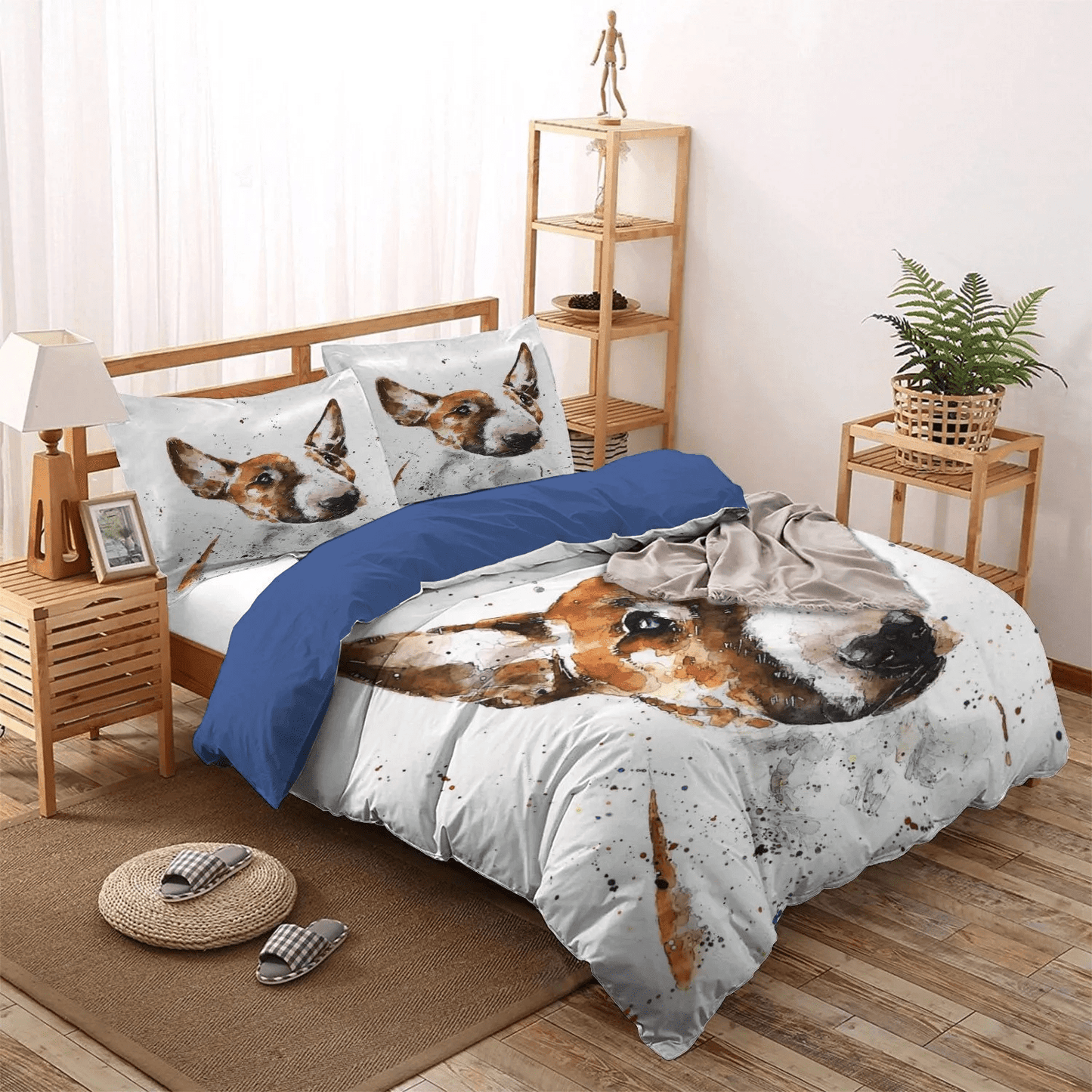 Bull Terrier Mom Queen Size Bedding Set, English Bulldog Soft Duvet Cover Set, English Bull Terrier Bedding Set, Gifts for Bull Terrier