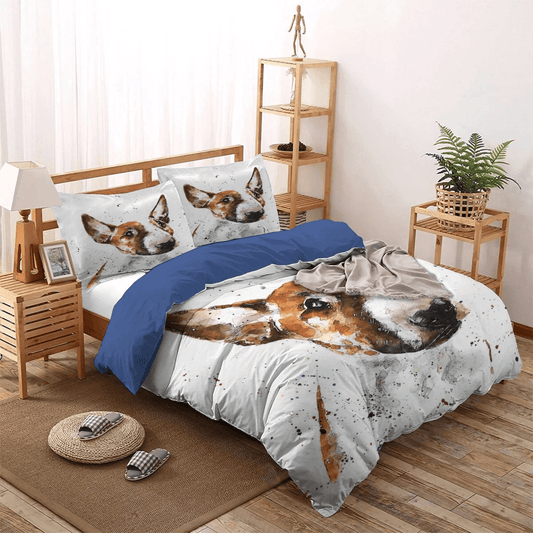 Bull Terrier Mom Queen Size Bedding Set, English Bulldog Soft Duvet Cover Set, English Bull Terrier Bedding Set, Gifts for Bull Terrier