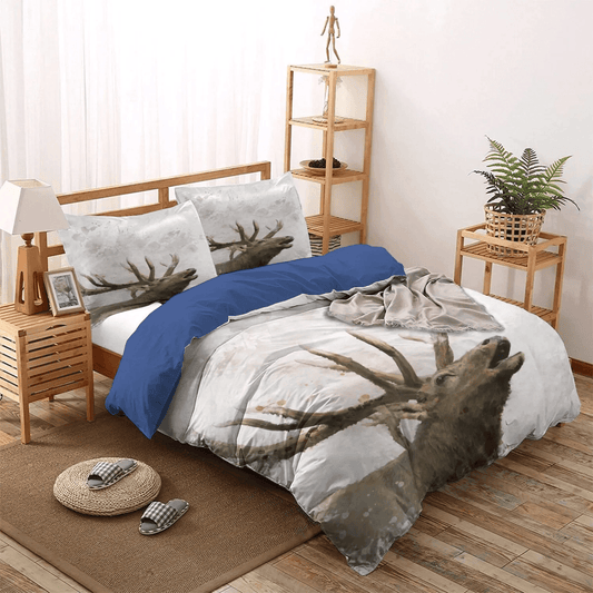 Bull Queen Size Bedding Set, Superheroes Soft Duvet Cover Set, Elk King Size Bedding Set, Hunting Bedding set, Bull Elk Bedding Set, Gifts for Bull