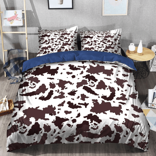 Cow Soft Duvet Cover Set, Funny Cow King Size Bedding Set, Horse Bandana Bedding set, Highland Cow With Cowhide Bandana Bed Sheets, Gifts for Bandana