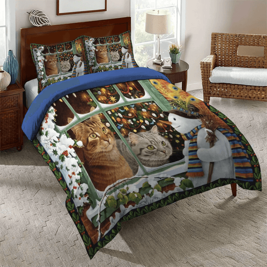 Persian Humor Bedding set, Persian Soft Duvet Cover Set, Christmas King Size Bedding Set, Persian Cat Christmas Bedding Set, Gifts for Persian