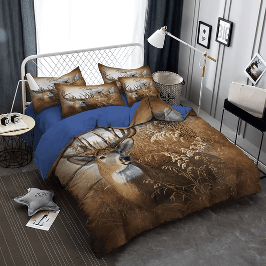 Funny Hunting Soft Duvet Cover Set, Deer Lover Bedding set, Hunting Deer Ver PTS Bedding Set, Gifts for Deer