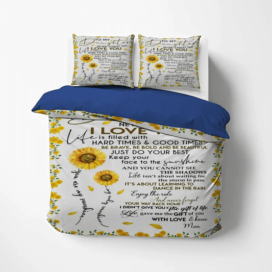 Giraffes Make My Daughter Happy Bedding set, Daughter Soft Duvet Cover Set, Personalized Name s To My Daughter Bedding Set, Gifts for Daughter