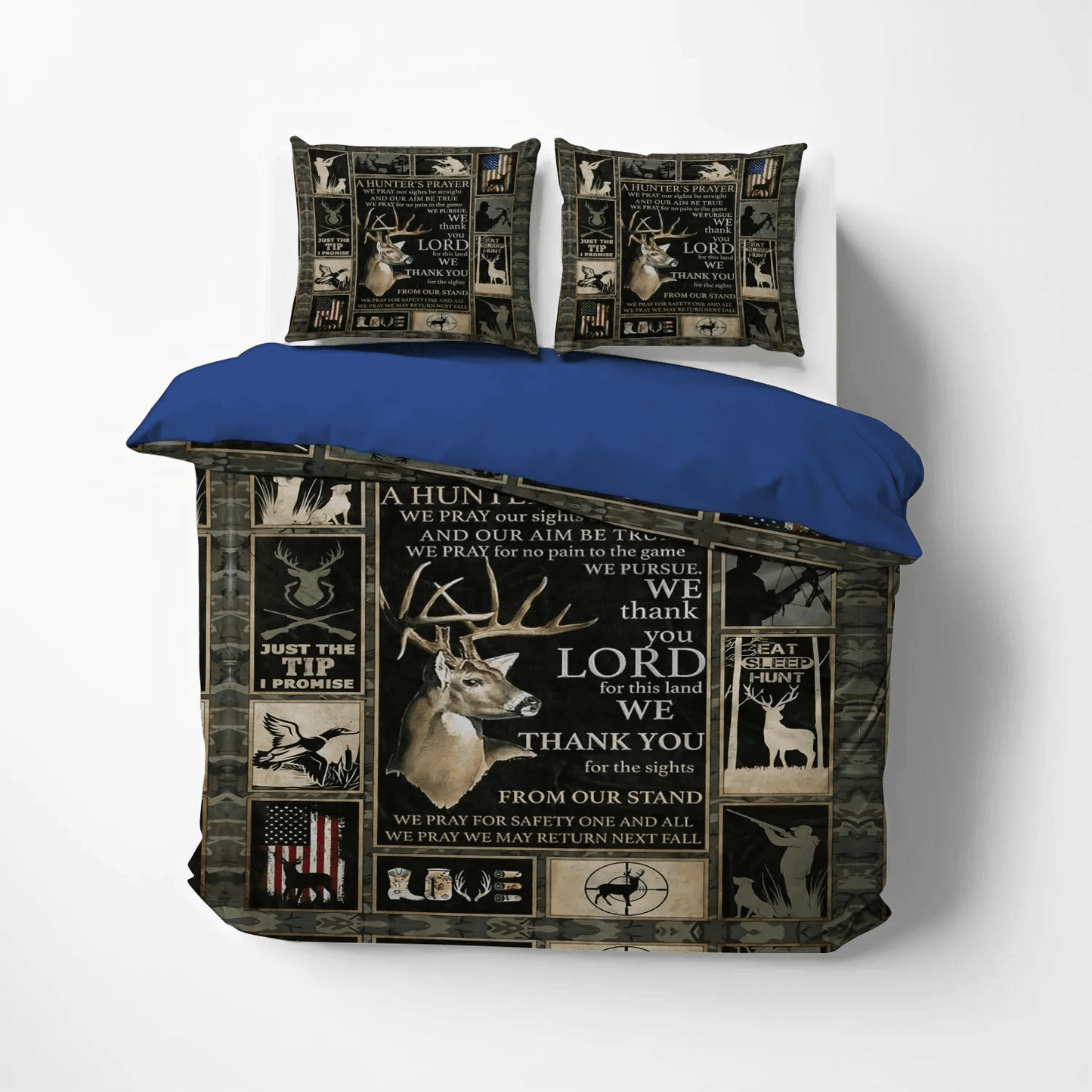 A Righteous Man Goes Hunting Queen Size Bedding Set, Hunting Soft Duvet Cover Set, Deer Hunting Amazing Bedding Set, Gifts for Deer