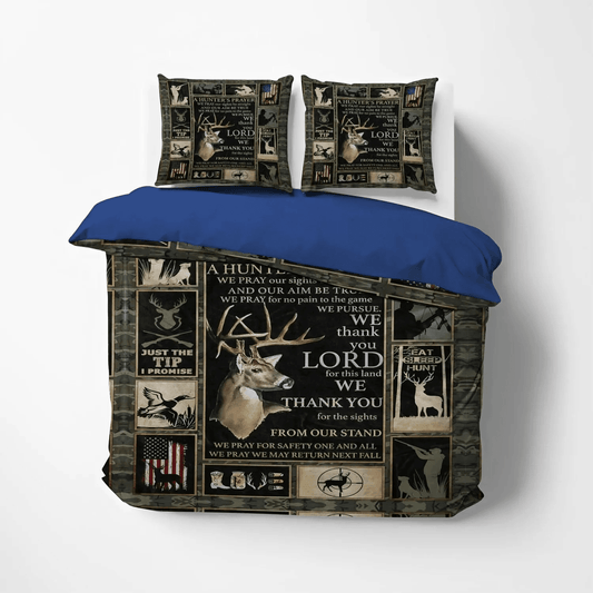 A Righteous Man Goes Hunting Queen Size Bedding Set, Hunting Soft Duvet Cover Set, Deer Hunting Amazing Bedding Set, Gifts for Deer