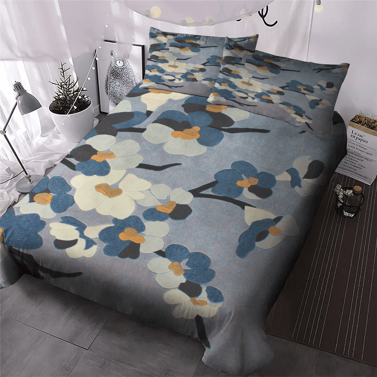 Blossom Soft Duvet Cover Set, A Girl And Her Horse Among The Cherry Blossoms Queen Size Bedding Set, Infinite Blossom Bedding Set, Gifts for Blossom