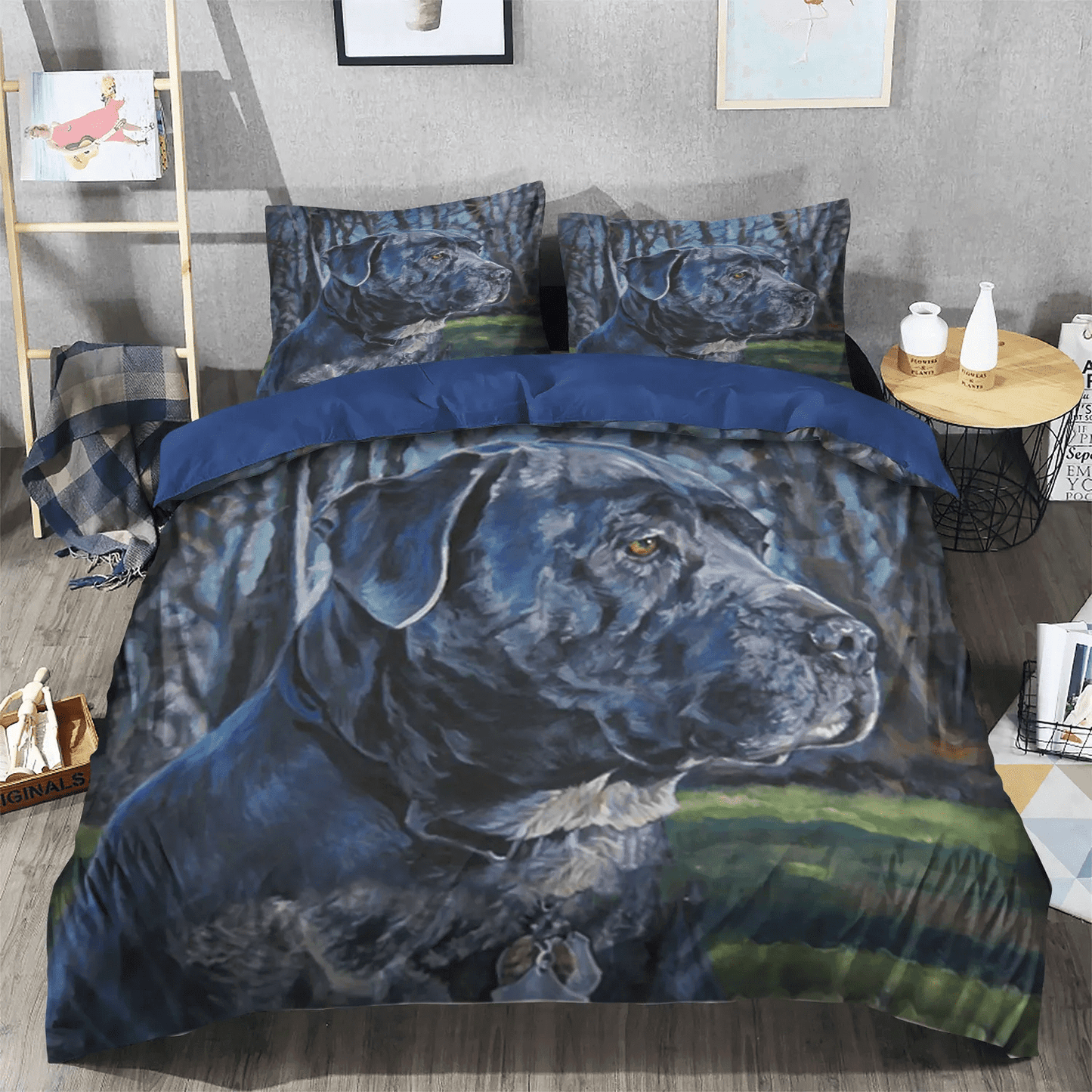 Cane Corso Lover Bedding set, Chibi Dog Chibi Dog Chibi Dog Chibi Dog King Size Bedding Set, Cane Corso Dog Soft Duvet Cover Set, Gifts for Dog