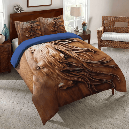 Colorful For Wolf Lovers Soft Duvet Cover Set, Colorful Bedding set, Colorful Horse Soft Duvet Cover Set, Gifts for Colorful