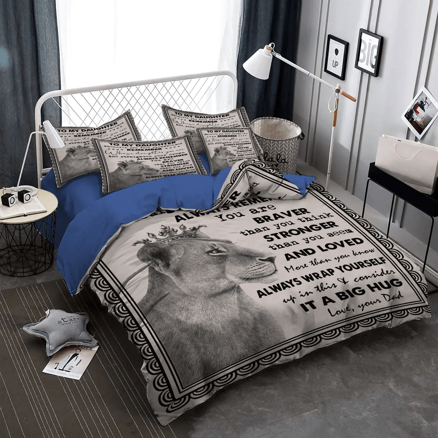 Daughters Bedding set, Daughter Soft Duvet Cover Set, Giraffes Make My Daughter Happy King Size Bedding Set, Daughter Bedding Set, Gifts for Daughter